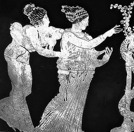 ο κήπος των Εσπερίδων, λεπτομέρεια από υδρία, 410 π.Χ.